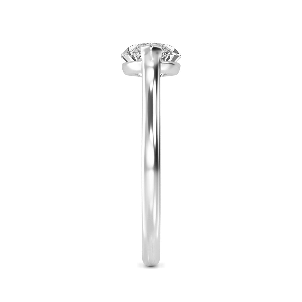 marie Marquise ring - white gold - side/angle view