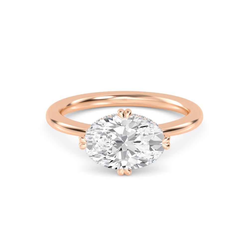 2.00ct Oval Lab Diamond Ring - rose gold jewellery-only view 1