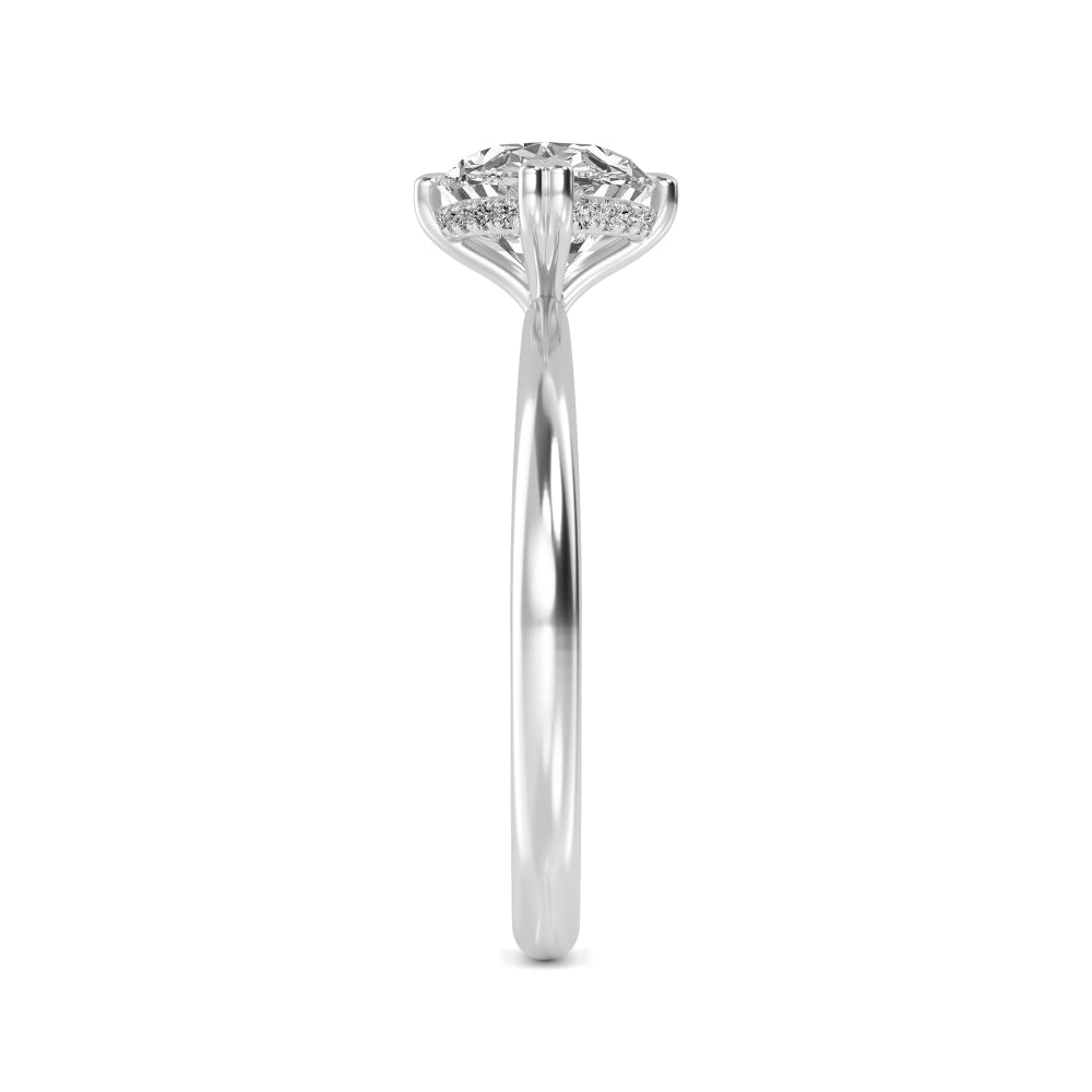 2.00ct Oval ring - white gold - side/angle view