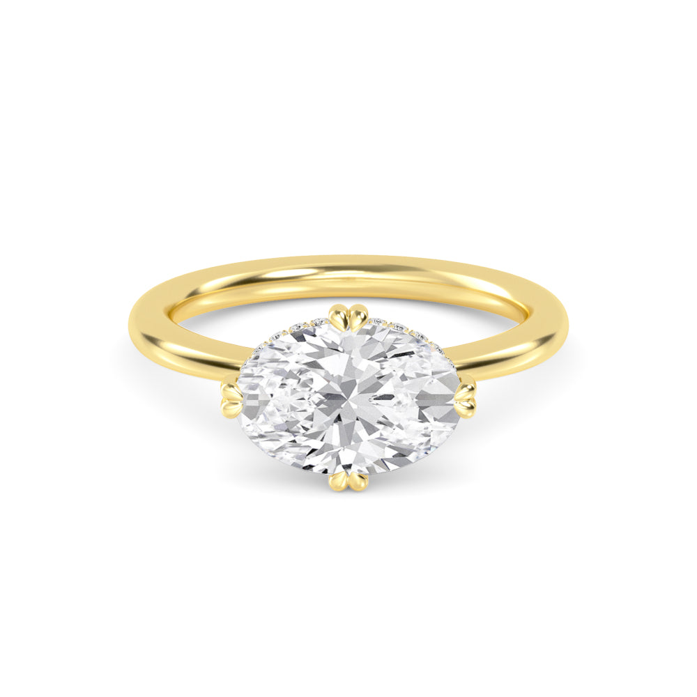 2.00ct Oval Lab Diamond Ring - yellow gold jewellery-only view 1