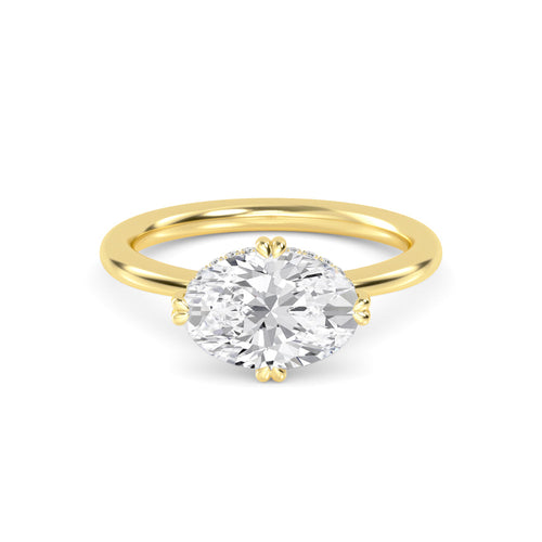 2.00ct Oval Lab Diamond Ring - yellow gold jewellery-only view 1