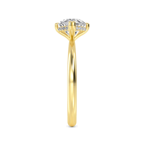 2.00ct Oval ring - yellow gold - side/angle view