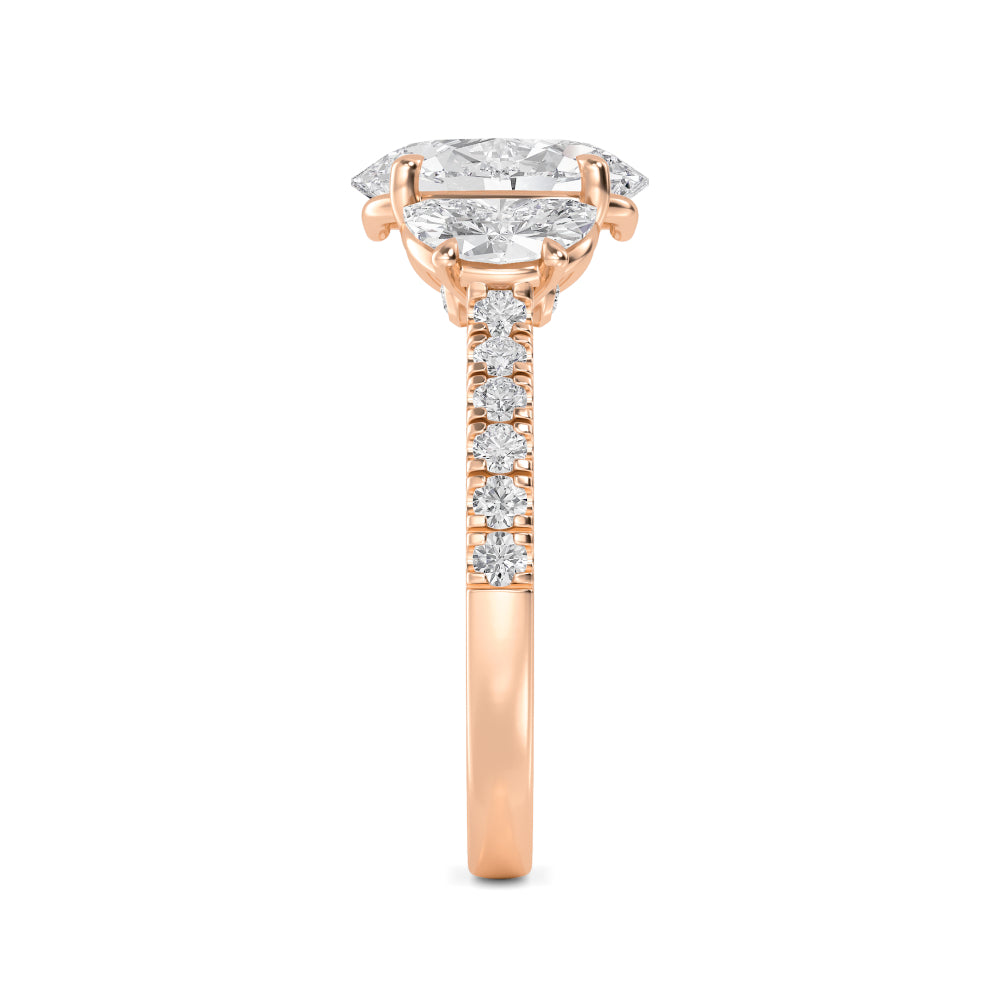Bellissima Oval Grande Engagement Ring - rose gold - side gallery view