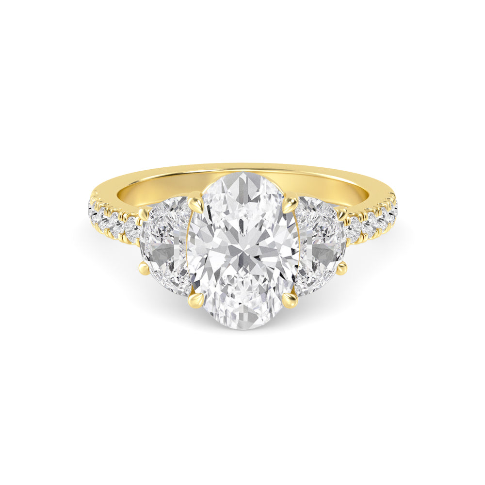 Bellissima Oval Grande Engagement Ring - 14ct yellow gold product-only view 1