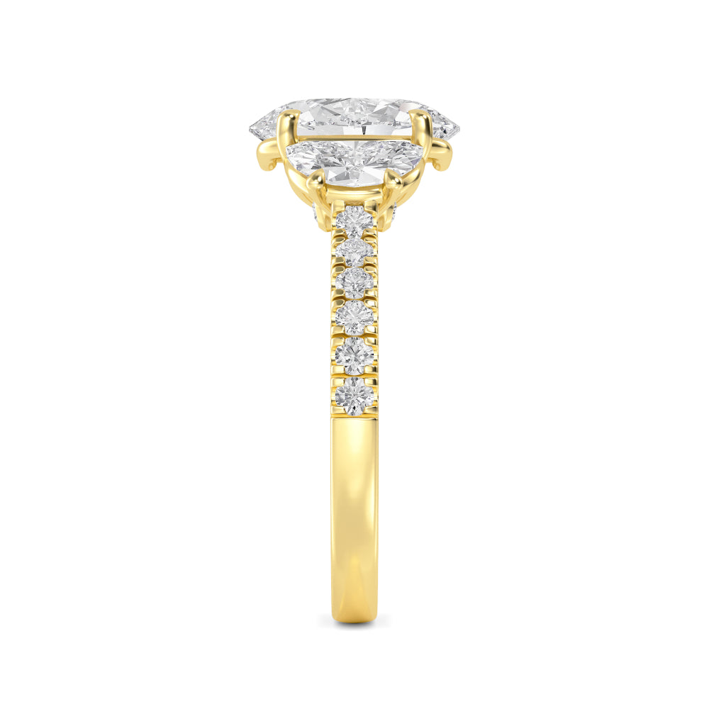Bellissima Oval Grande Engagement Ring - 14ct yellow gold product-only view 2
