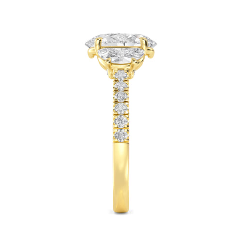 Bellissima Oval Grande Engagement Ring - 14ct yellow gold product-only view 2