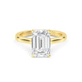 Emerald Solitaire Engagement Ring - yellow gold - front view