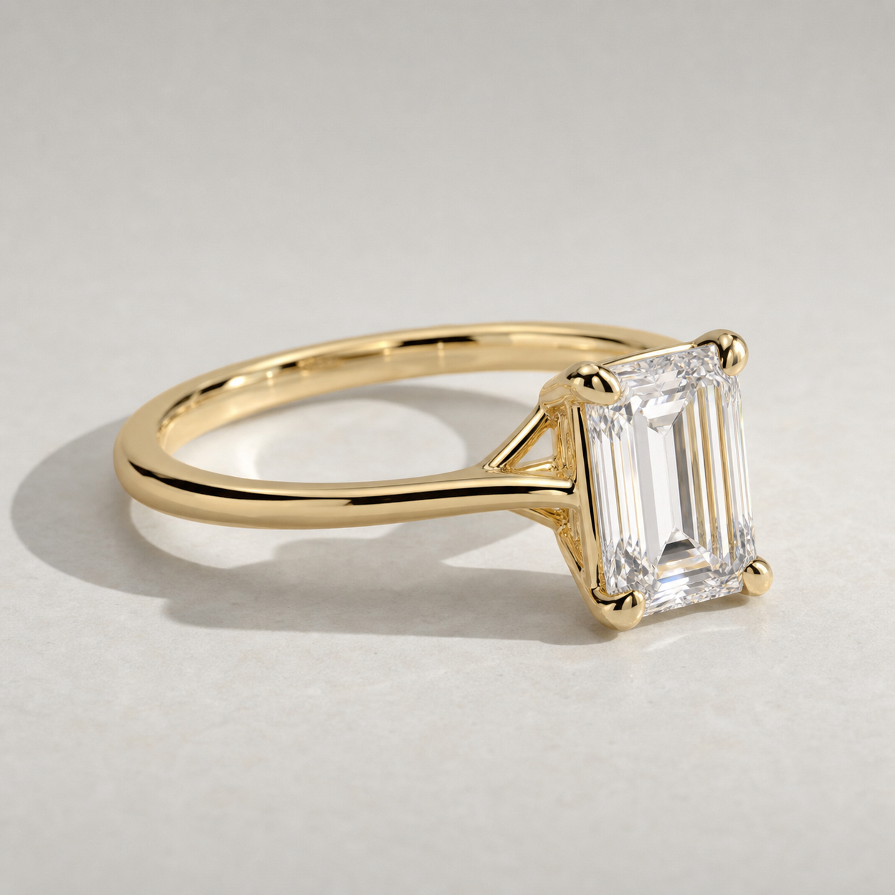 Emerald Solitaire Engagement Ring - SJR60488EM yellow gold product-only view