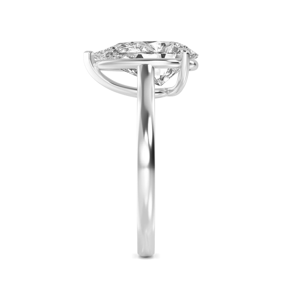 Pear Solitaire Engagement Ring - white gold - side/angle view