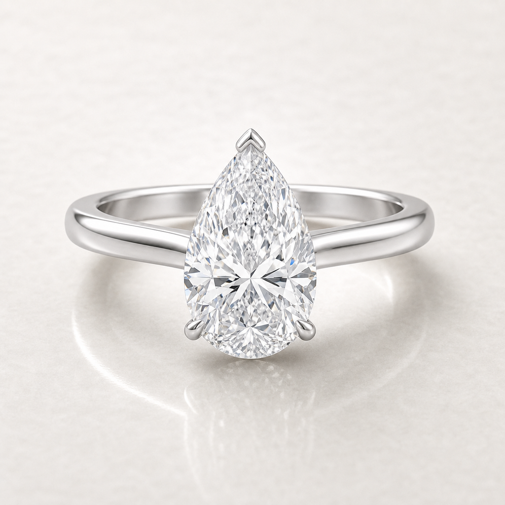 Pear Solitaire Engagement Ring - SJR60489PE white gold product-only view