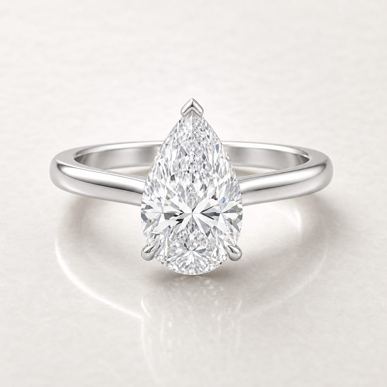 Pear Solitaire Engagement Ring - SJR60489PE white gold product-only view