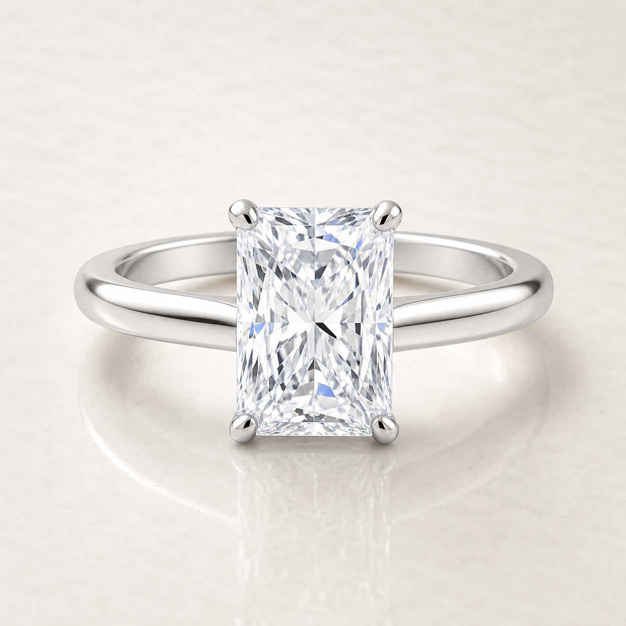 Radiant Solitaire Engagement Ring - SJR60490RDT white gold product-only view