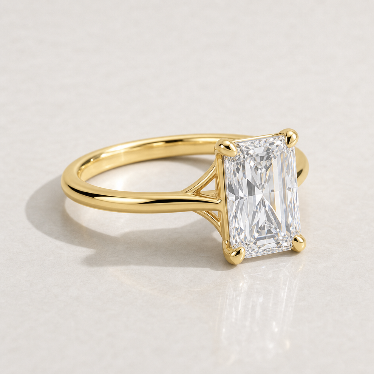 Radiant Solitaire Engagement Ring - SJR60490RDT yellow gold product-only view