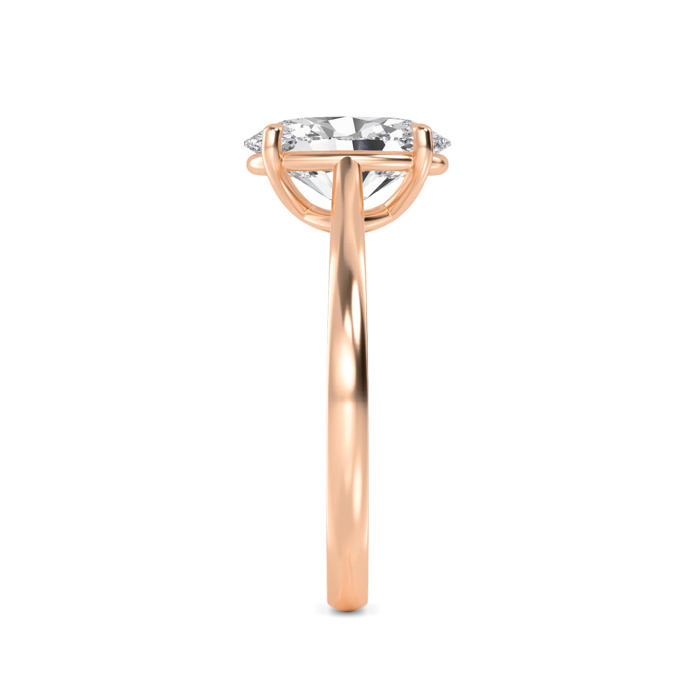 Oval Solitaire Engagement Ring - rose gold - side gallery view