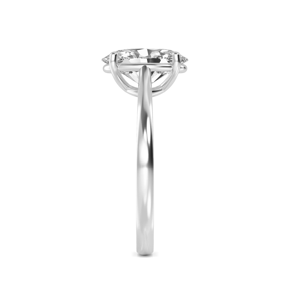 Oval Solitaire Engagement Ring - white gold - side gallery view