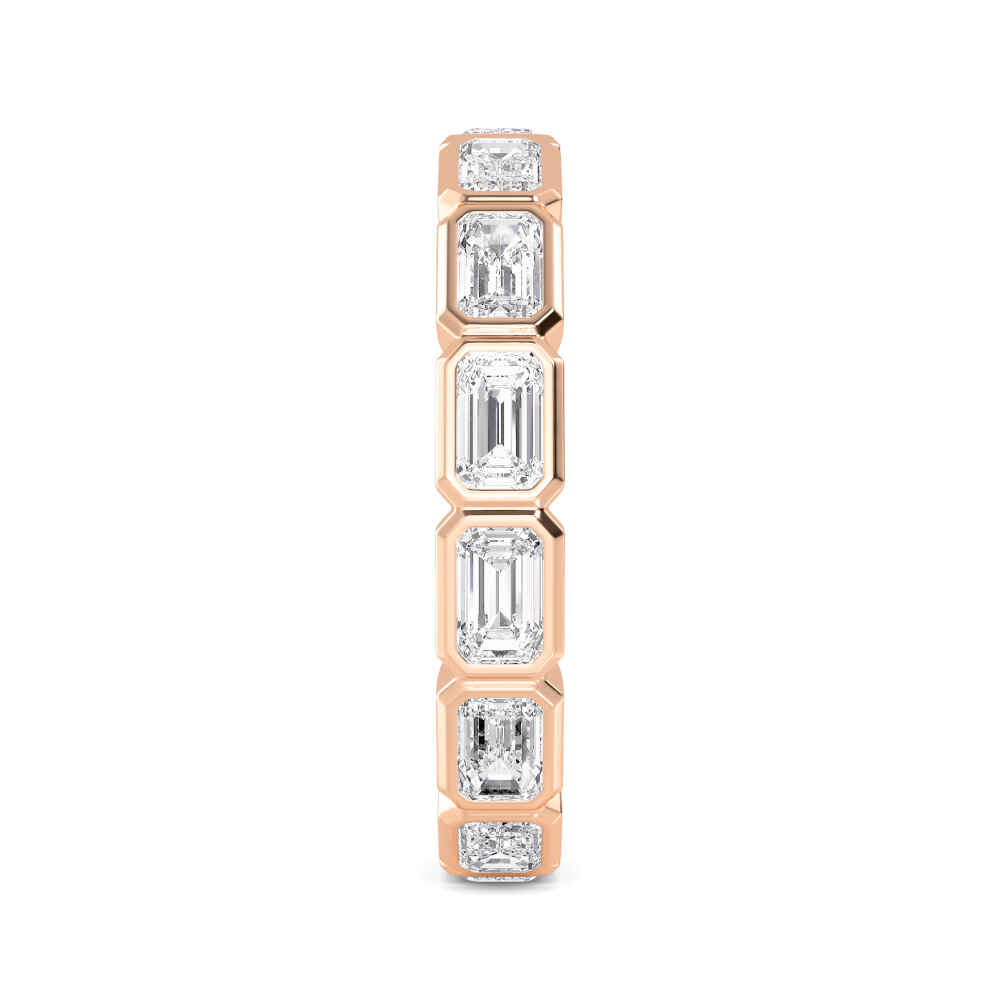 Capri Emerald Band - rose gold - side/angle view