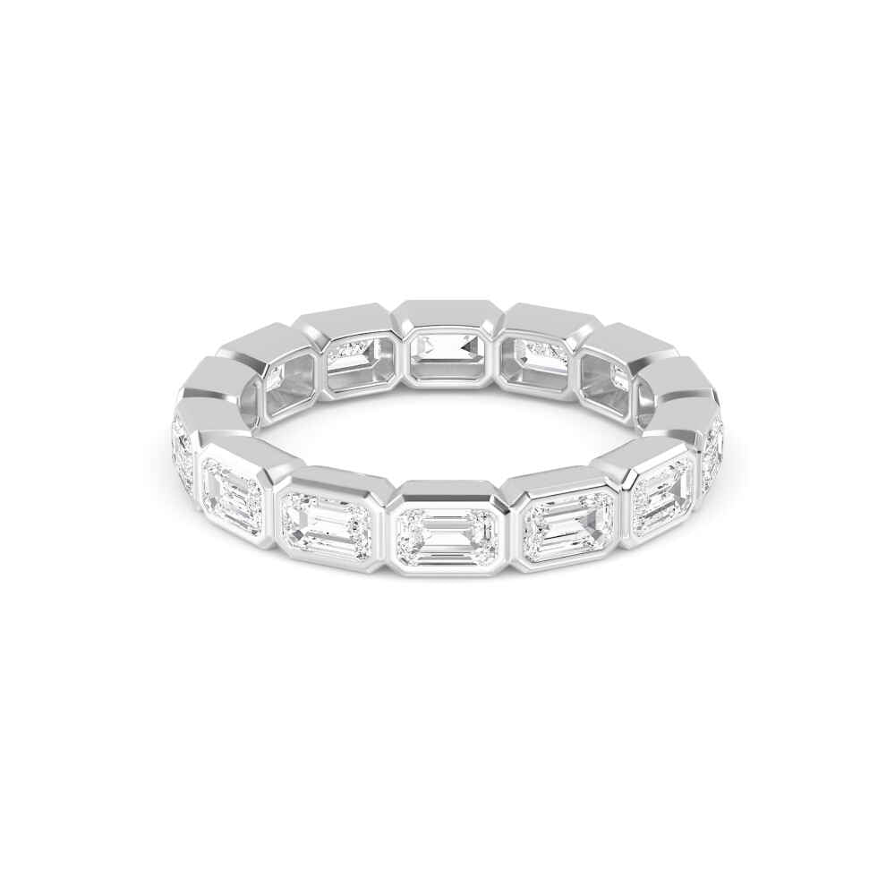 Capri Emerald Band - white gold jewellery-only view 2