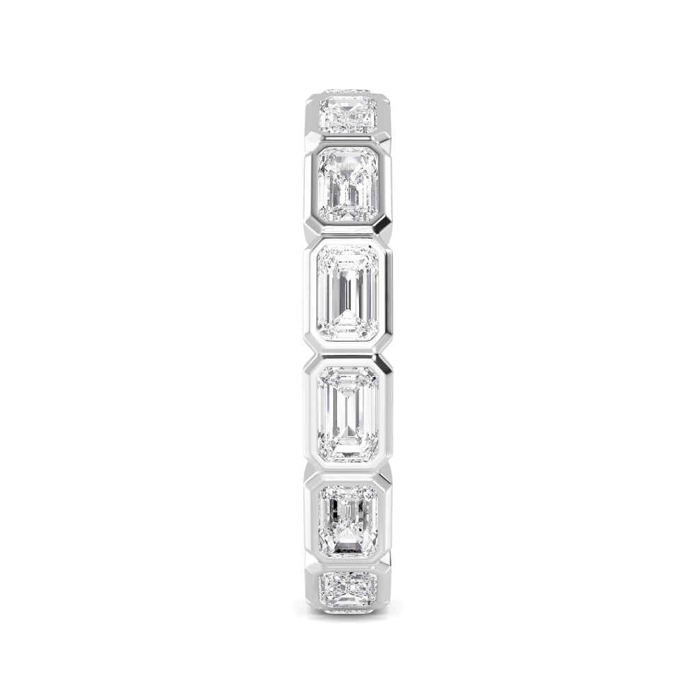 Capri Emerald Band - white gold - side/angle view
