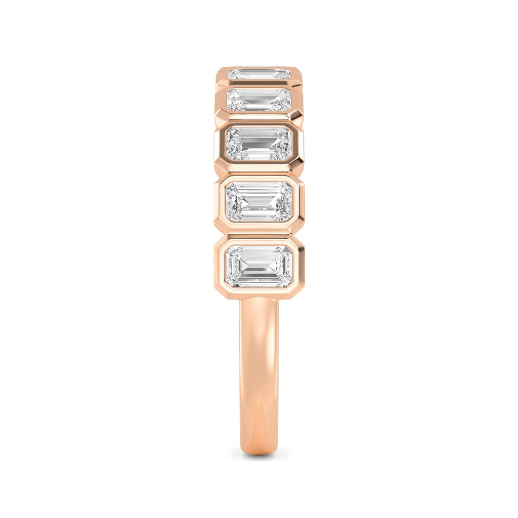 Bianca Emerald Band - rose gold - side/angle view