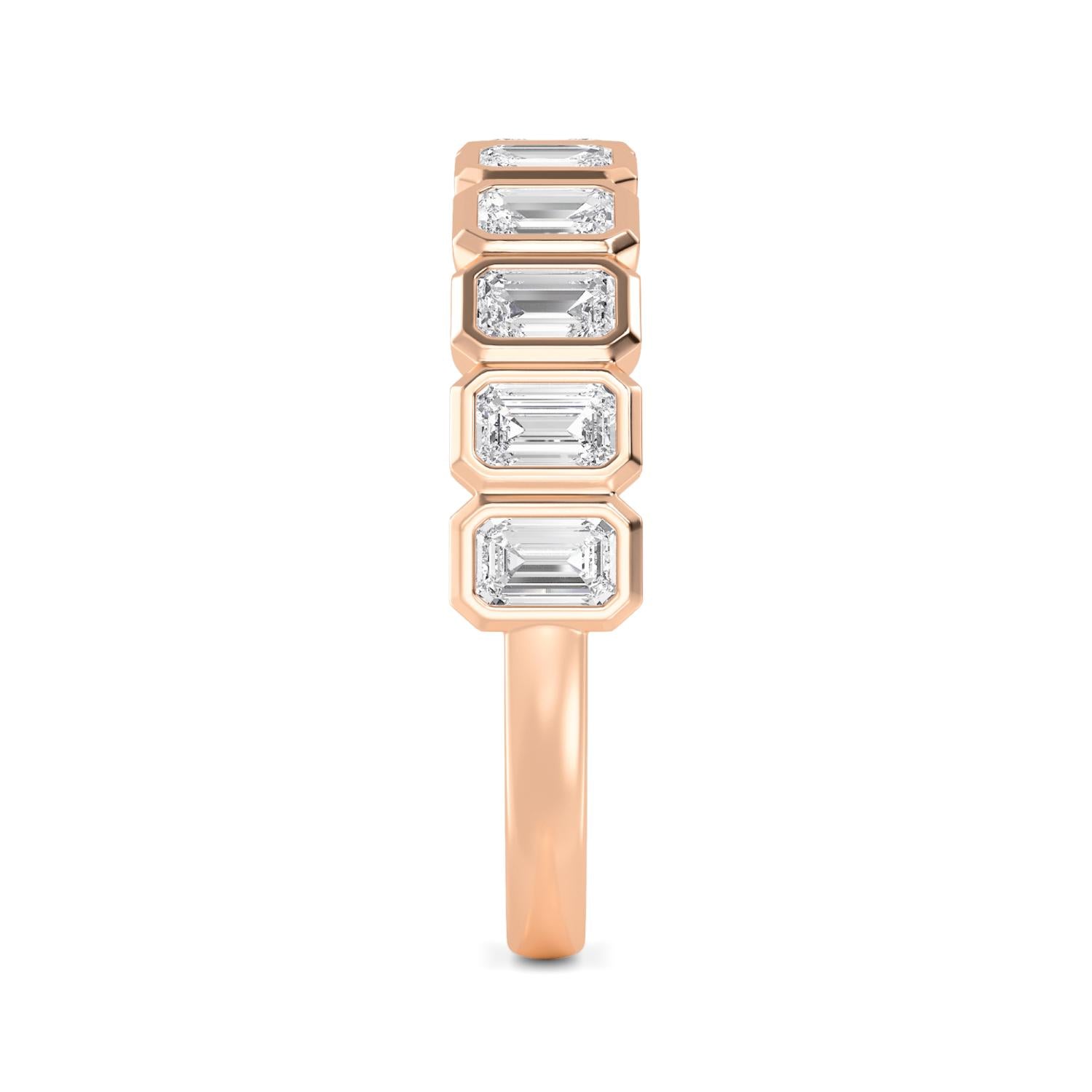 Bianca Emerald Band - rose gold - side/angle view