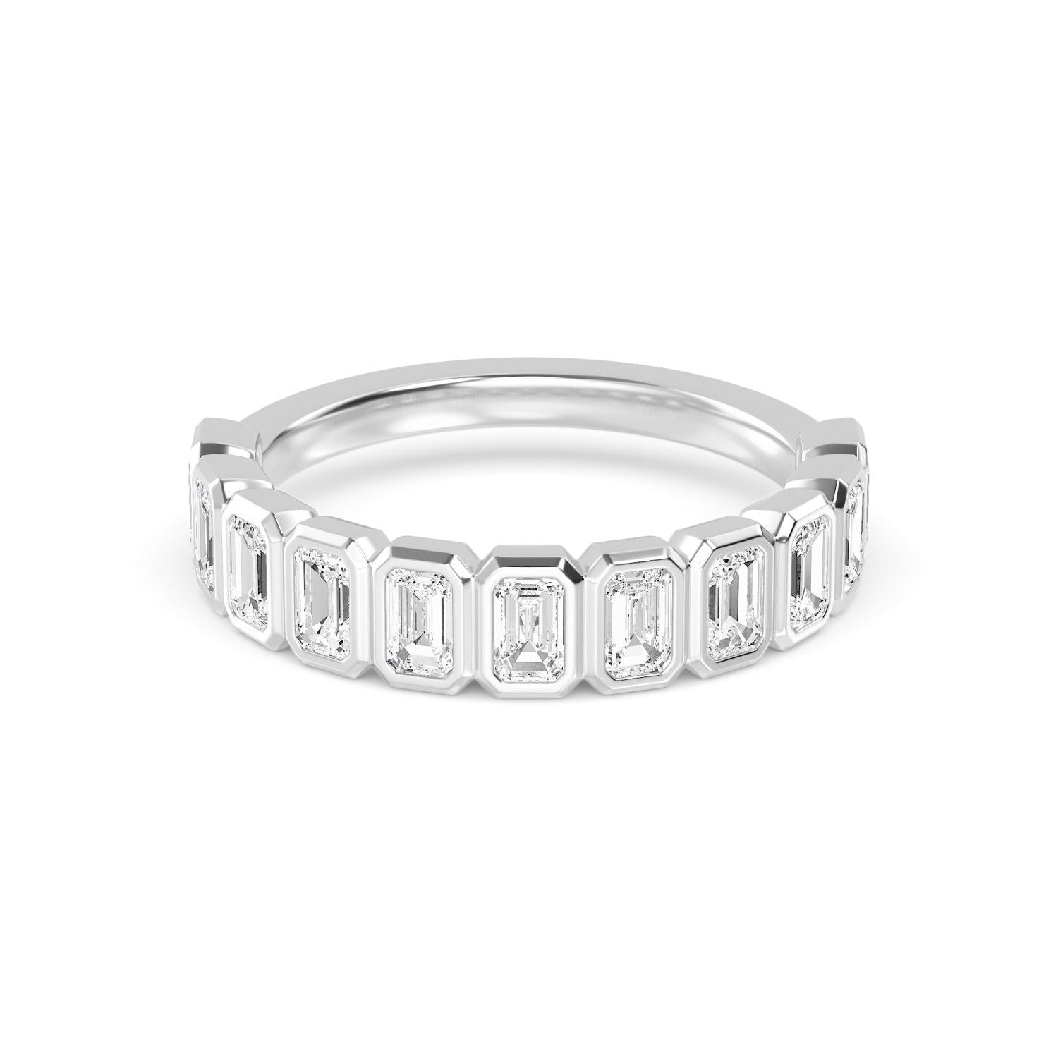 Bianca Emerald Band - white gold jewellery-only view 3