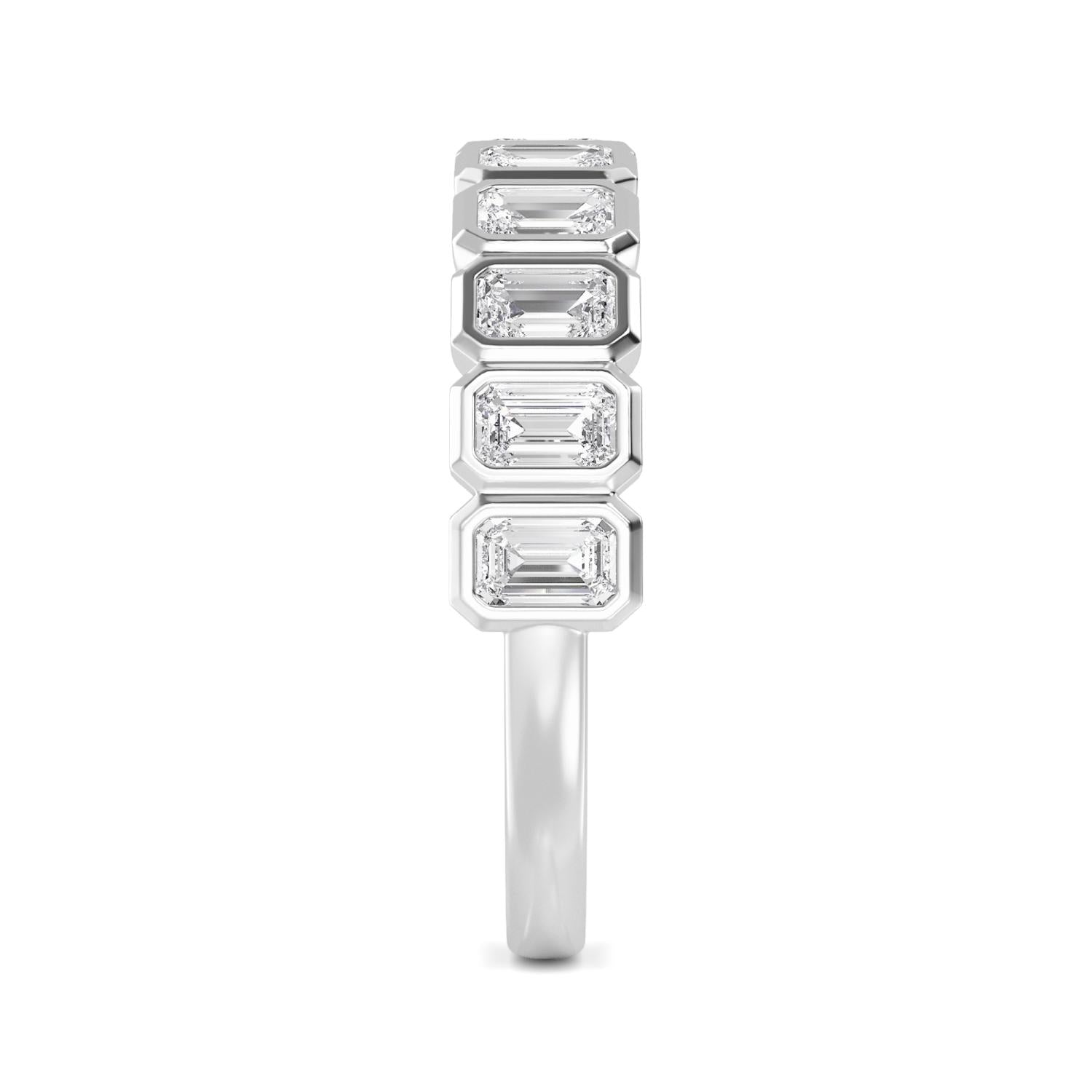 Bianca Emerald Band - white gold - side/angle view