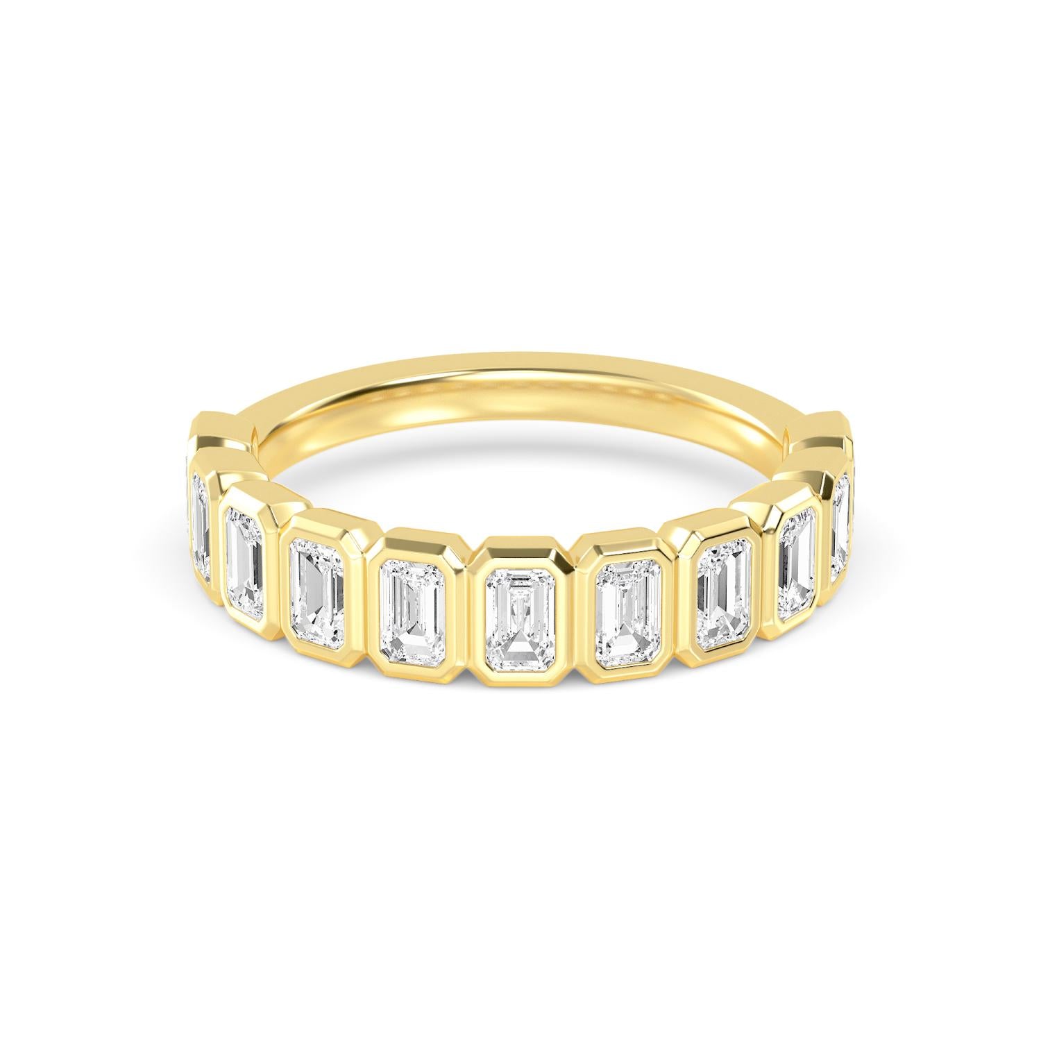 Bianca Emerald Band - yellow gold jewellery-only view 1
