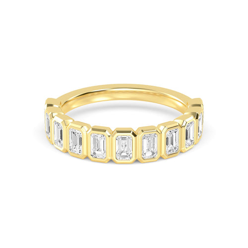 Bianca Emerald Band - yellow gold jewellery-only view 1