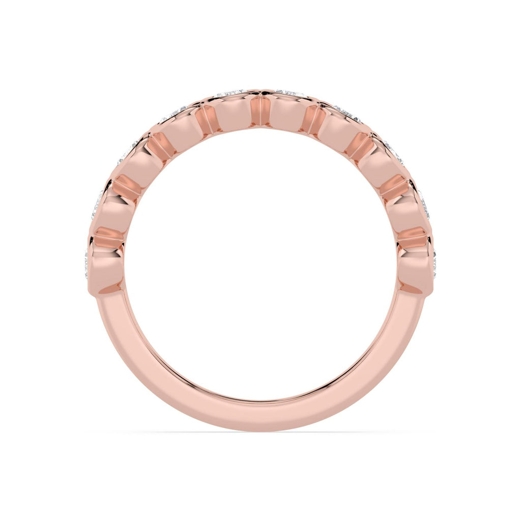 Sera Oval Band - rose gold - side/angle view