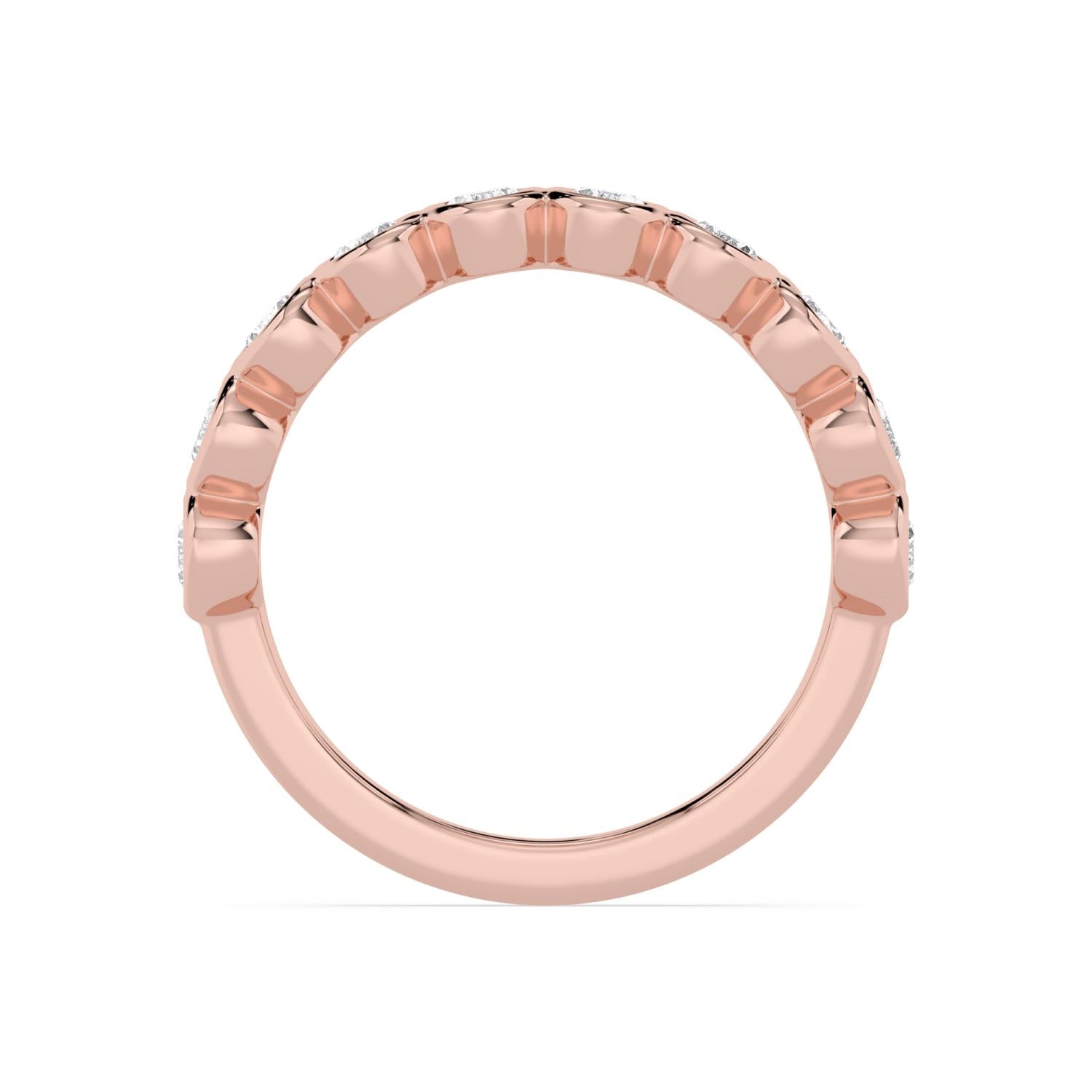 Sera Oval Band - rose gold - side/angle view