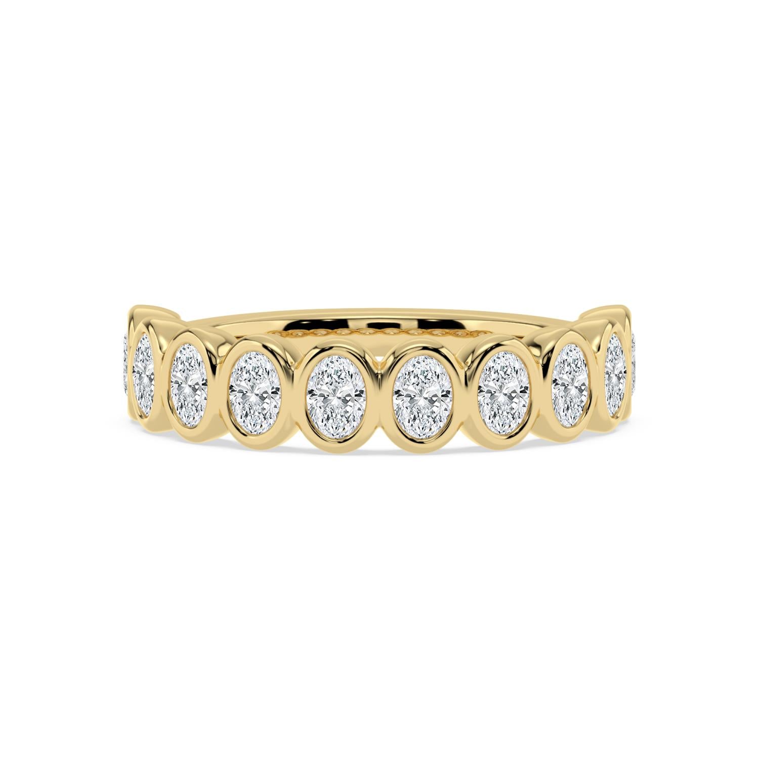 Sera Oval Band - yellow gold jewellery-only view 1