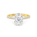 Oval Pave Solitaire Ring