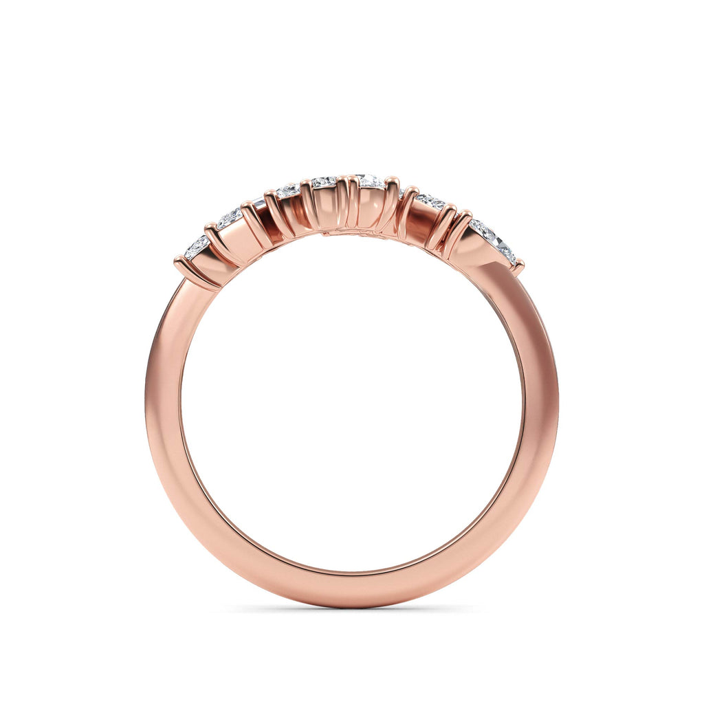 0.84ct Mixed Stone Lab Diamond Ring - rose gold - side profile view