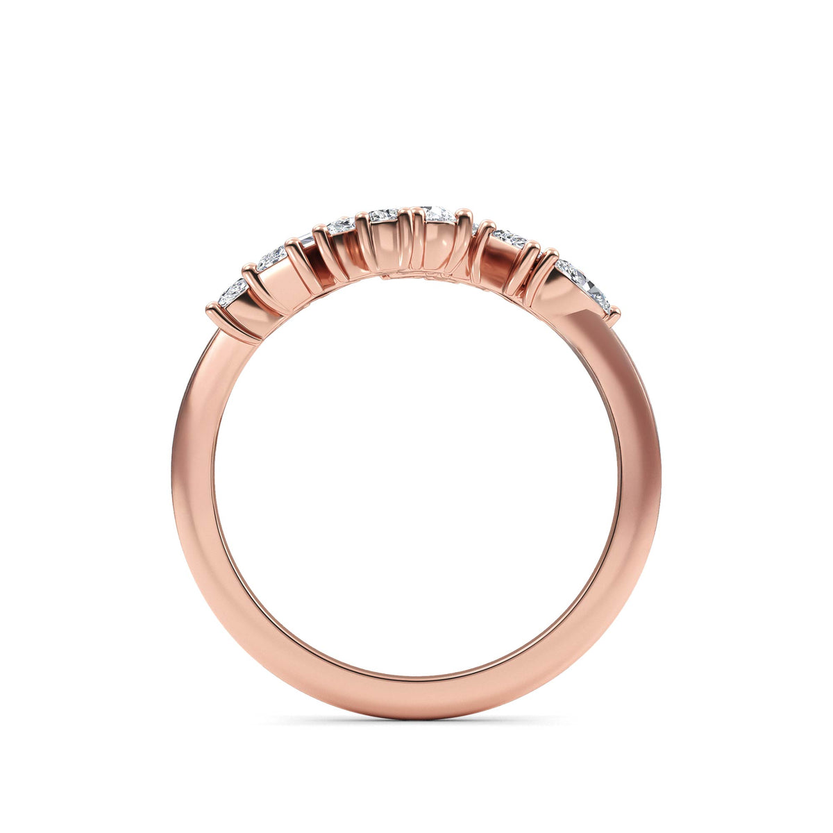0.84ct Mixed Stone Lab Diamond Ring - rose gold - side profile view
