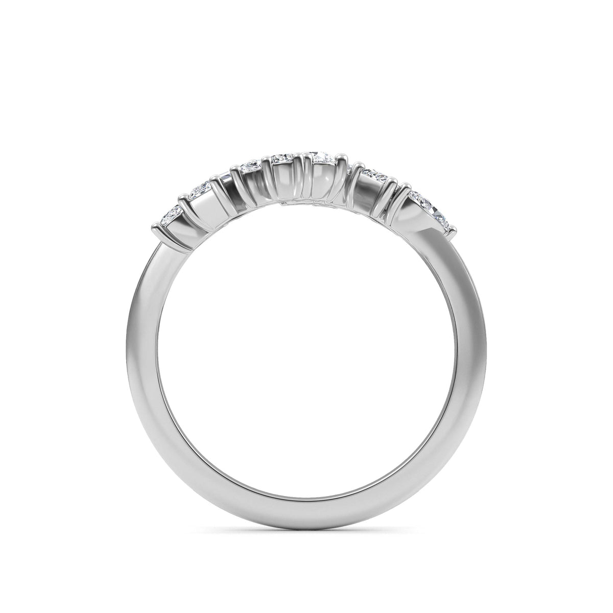 0.84ct Mixed Stone Lab Diamond Ring - white gold - side profile view