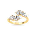 0.84ct Mixed Stone Lab Diamond Ring - yellow gold - front view