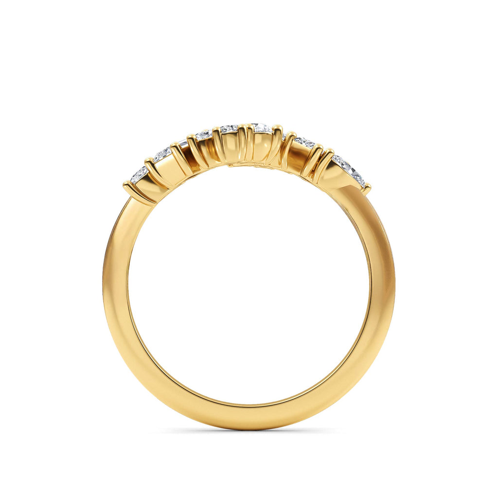 0.84ct Mixed Stone Lab Diamond Ring - yellow gold - side profile view