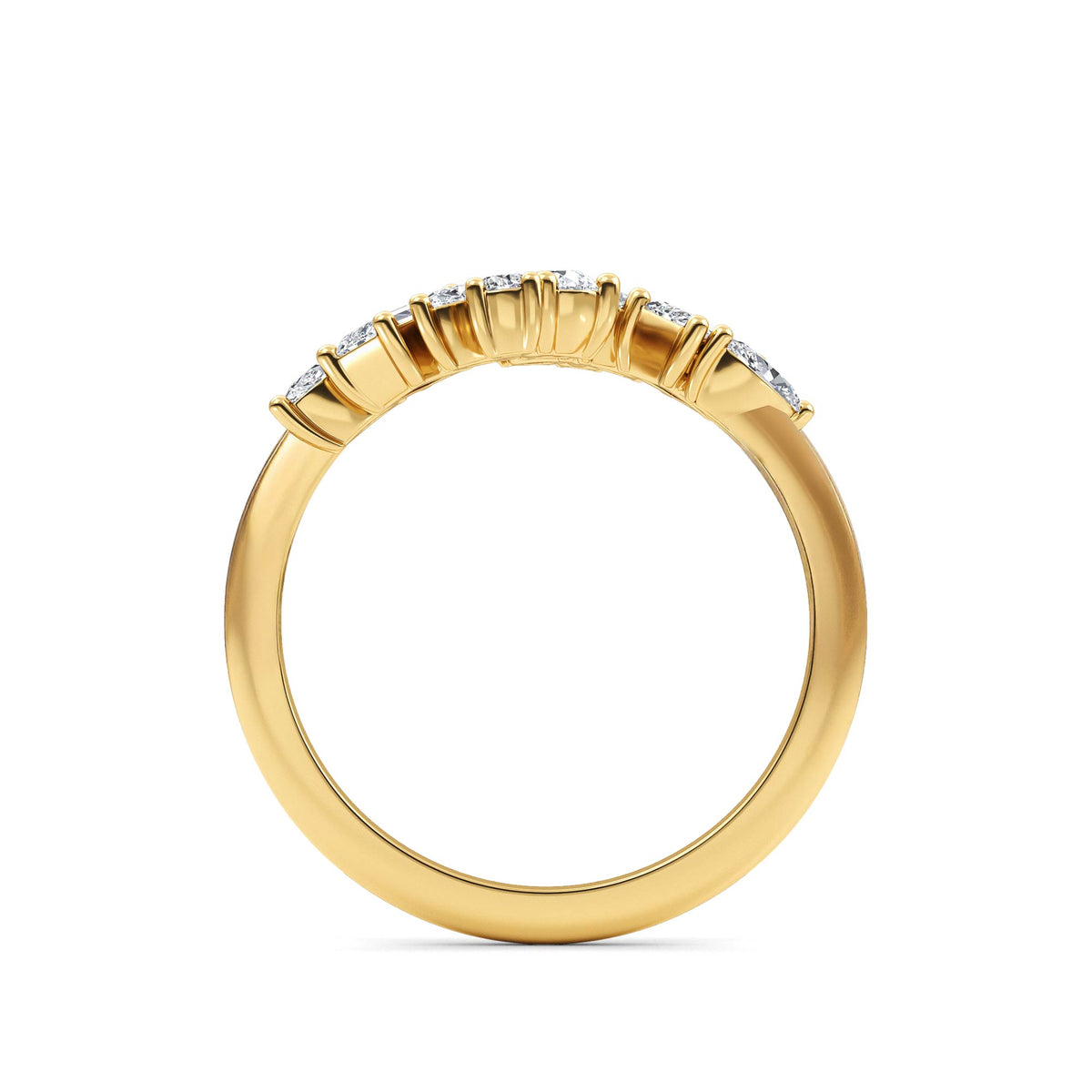 0.84ct Mixed Stone Lab Diamond Ring - yellow gold - side profile view