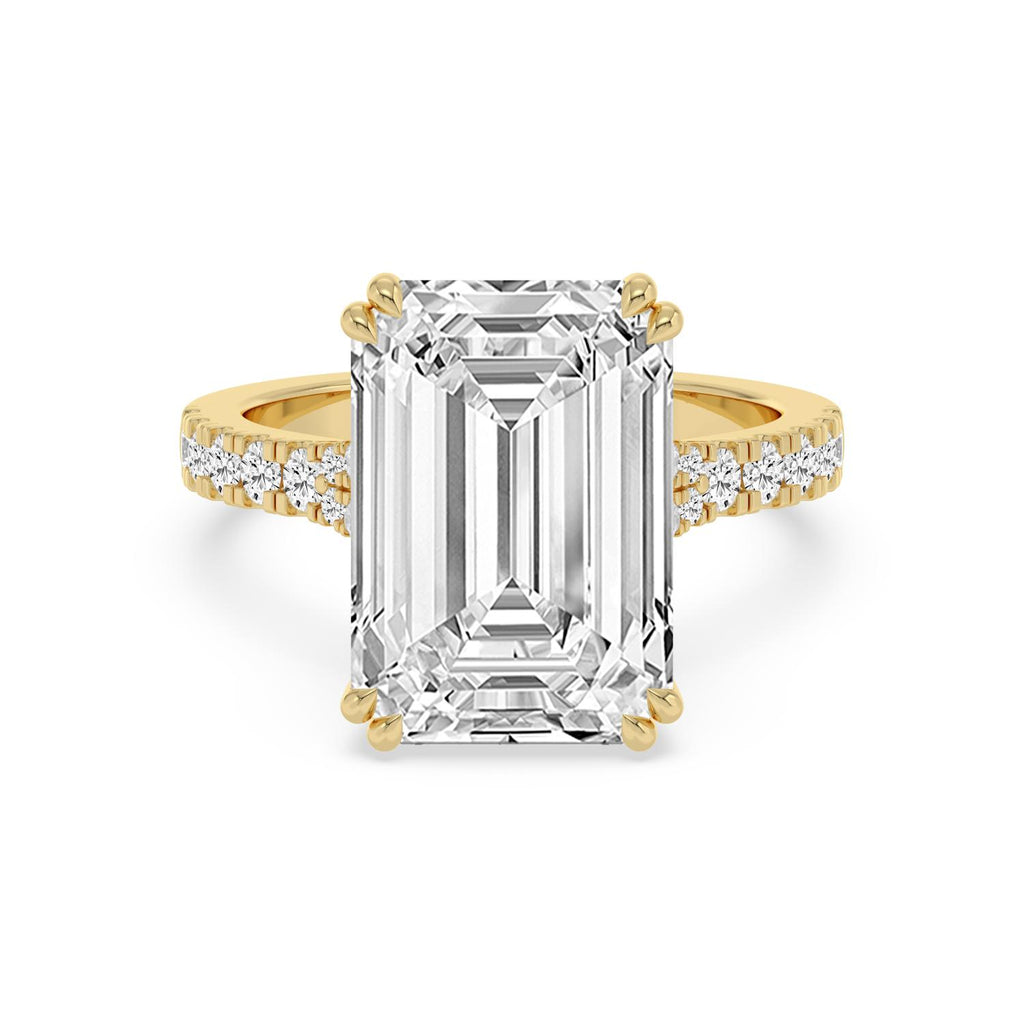 Aurelia Emerald Grand Engagement Ring - 10ct yellow gold product-only view 1