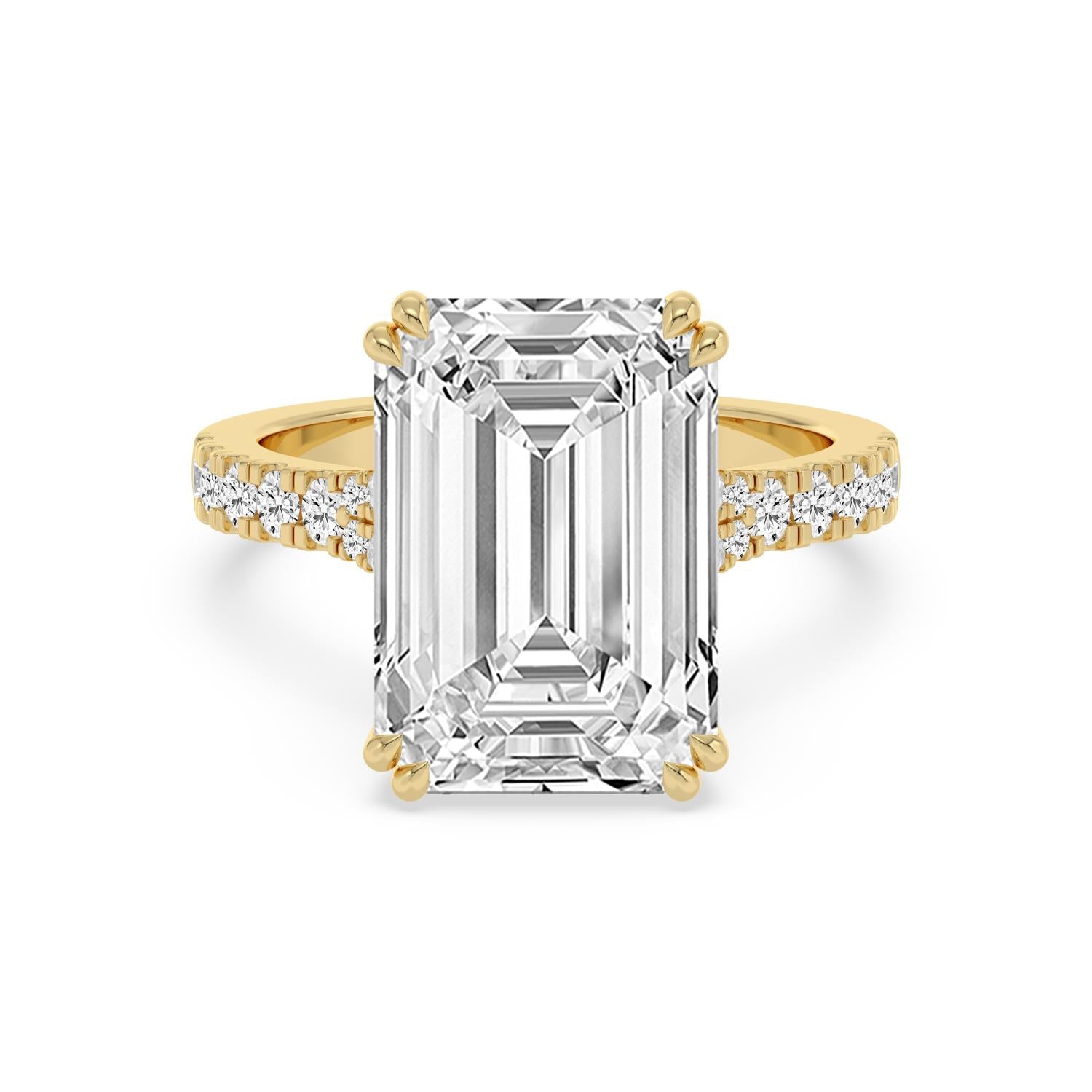Aurelia Emerald Grand Engagement Ring - 10ct yellow gold product-only view 1