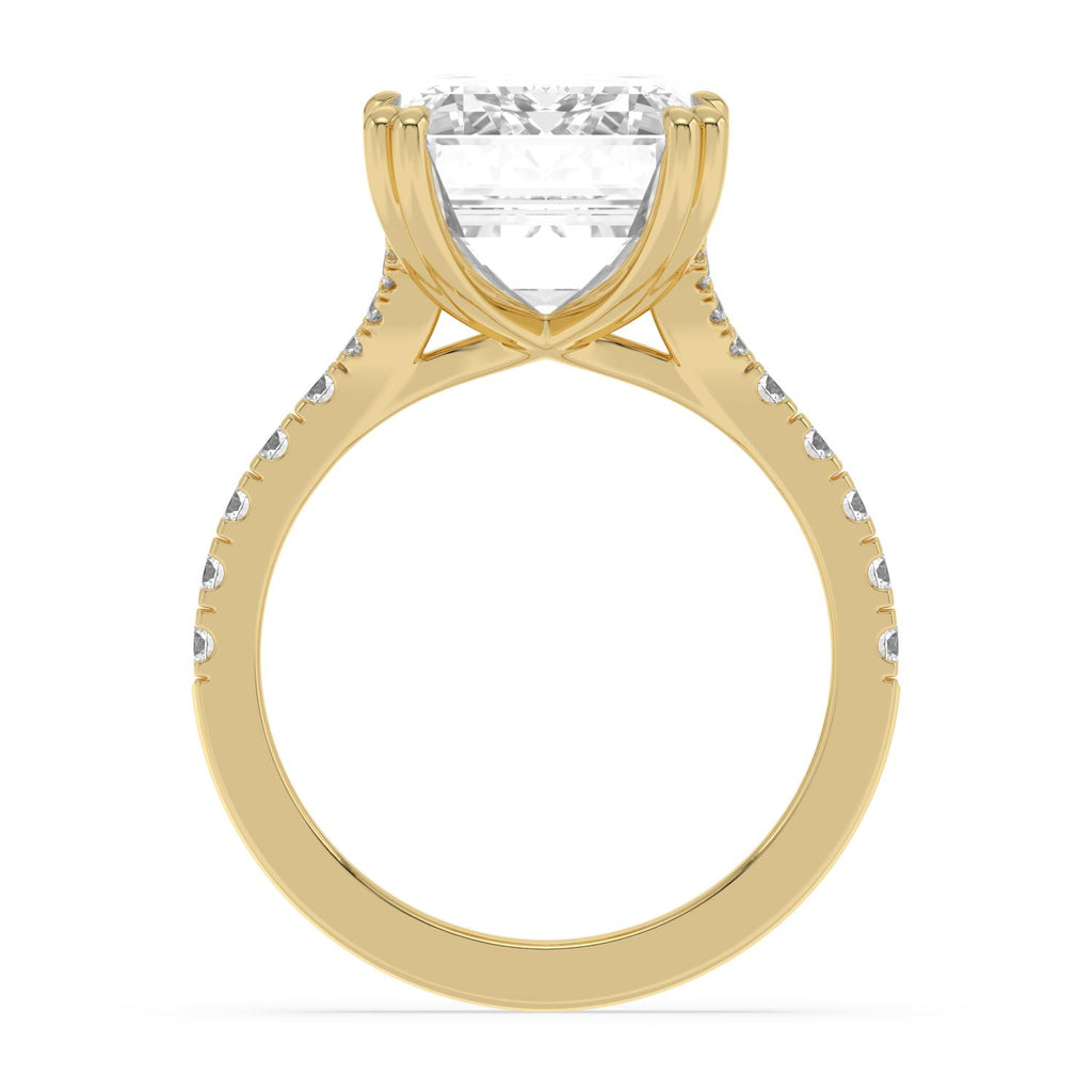 Aurelia Emerald Grand Engagement Ring - 10ct yellow gold product-only view 2