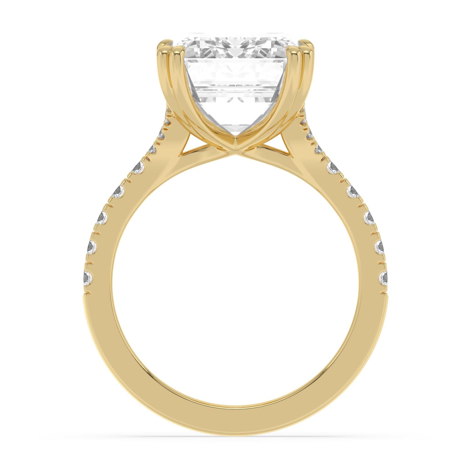 Aurelia Emerald Grand Engagement Ring - 10ct yellow gold product-only view 2