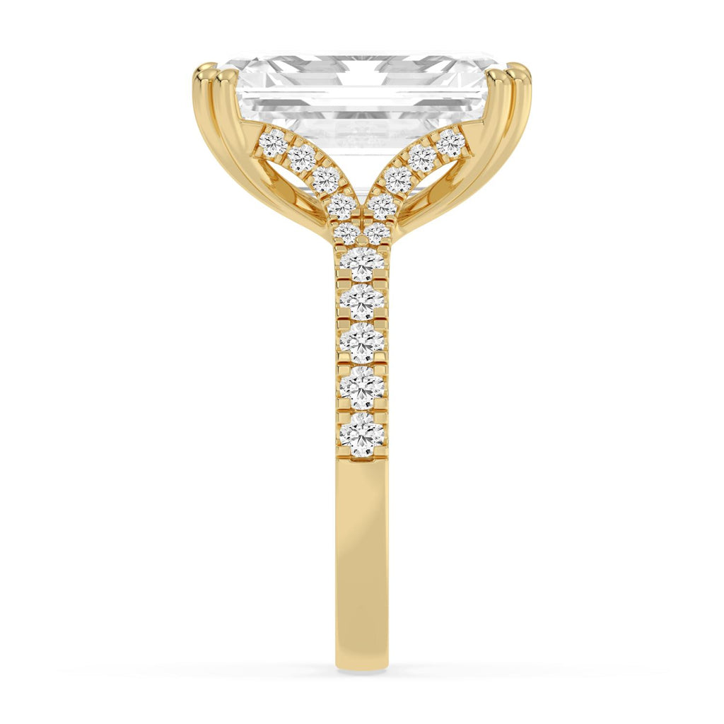 Aurelia Emerald Grand Engagement Ring - 10ct yellow gold product-only view 3