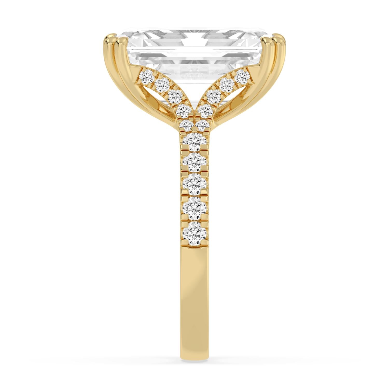 Aurelia Emerald Grand Engagement Ring - 10ct yellow gold product-only view 3
