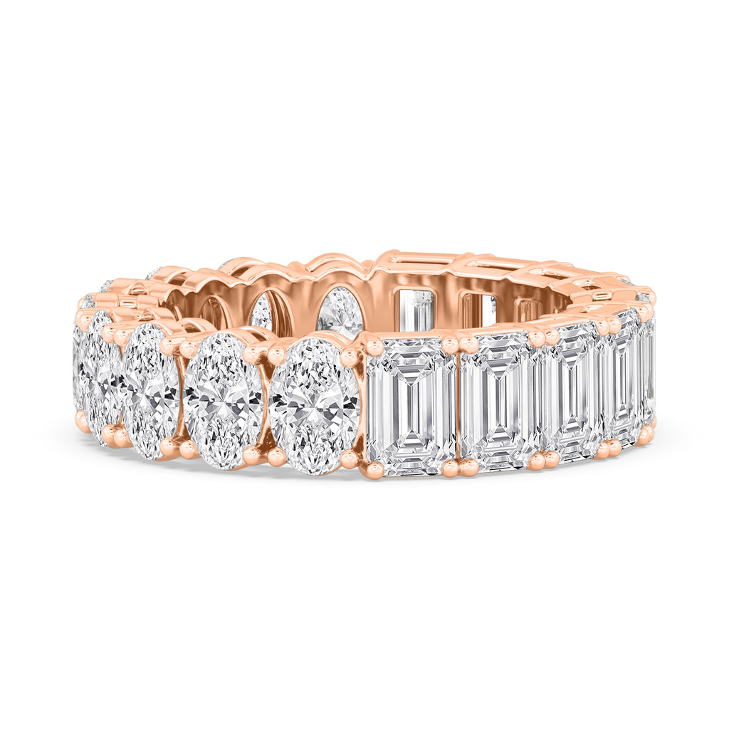 Veneta Emerald Oval Band - rose gold jewellery-only view 3