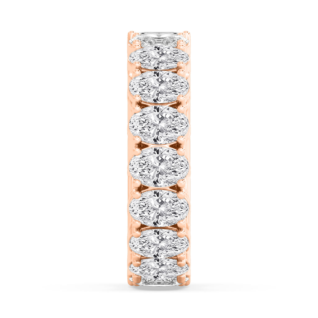 Emerald Oval Band - rose gold - side/angle view