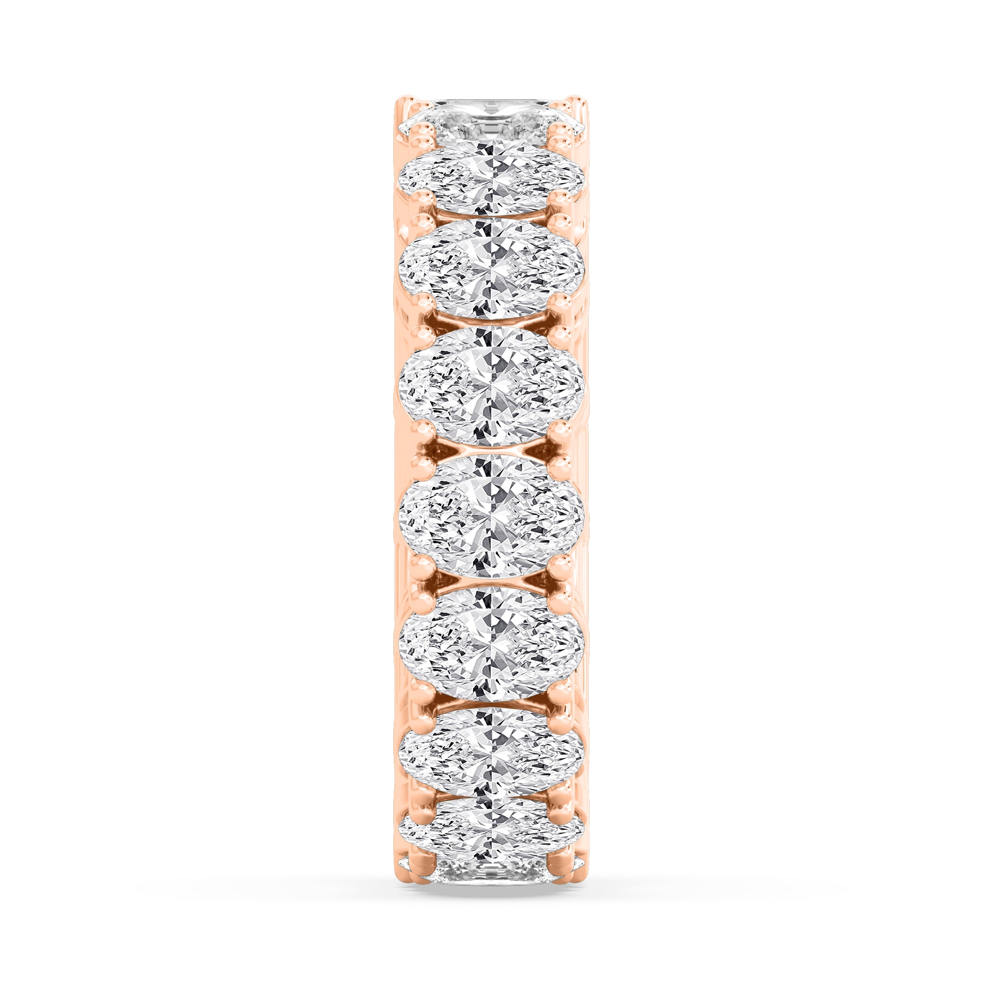 Emerald Oval Band - rose gold - side/angle view