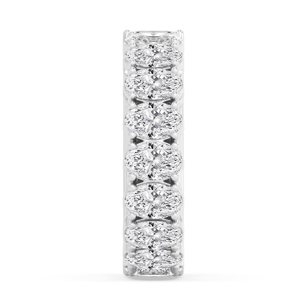 Emerald Oval Band - white gold - side/angle view