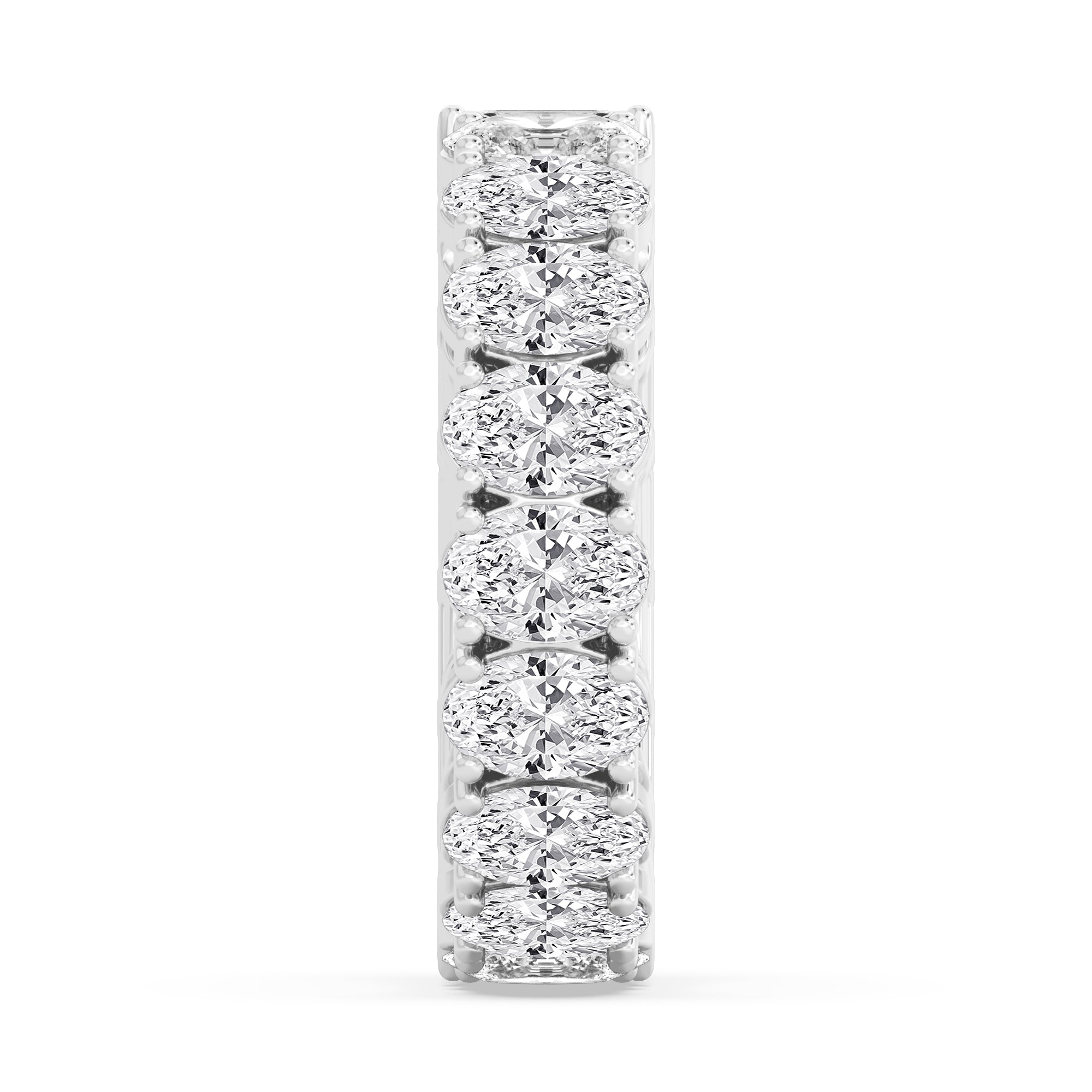 Emerald Oval Band - white gold - side/angle view