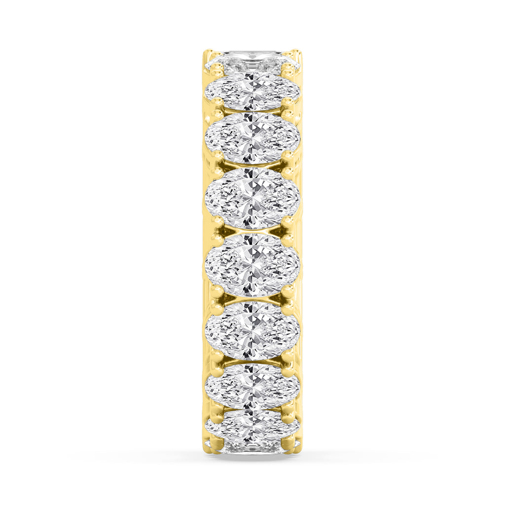 Emerald Oval Band - yellow gold - side/angle view